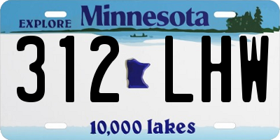MN license plate 312LHW