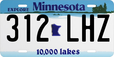 MN license plate 312LHZ