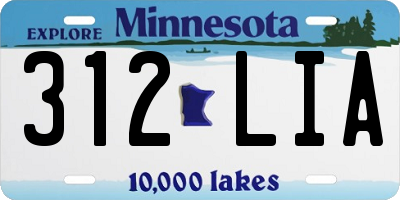 MN license plate 312LIA