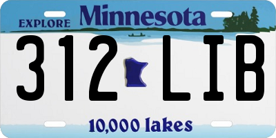 MN license plate 312LIB