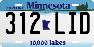 MN license plate 312LID
