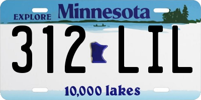 MN license plate 312LIL