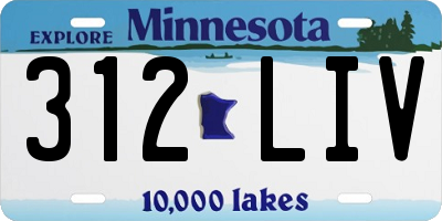 MN license plate 312LIV