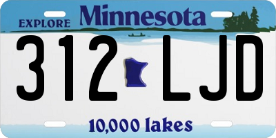 MN license plate 312LJD