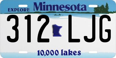 MN license plate 312LJG