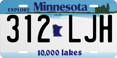 MN license plate 312LJH