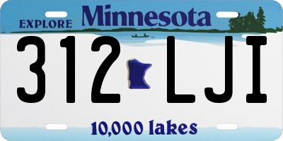 MN license plate 312LJI
