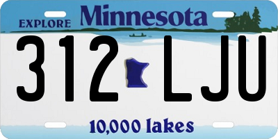 MN license plate 312LJU