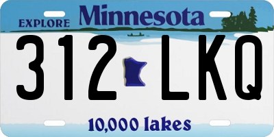 MN license plate 312LKQ