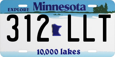 MN license plate 312LLT