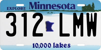 MN license plate 312LMW