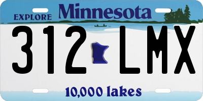 MN license plate 312LMX