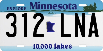 MN license plate 312LNA