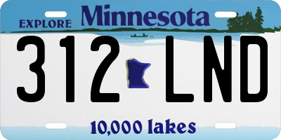 MN license plate 312LND