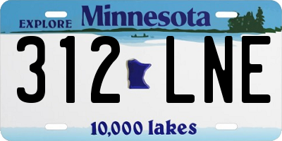 MN license plate 312LNE
