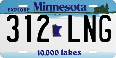 MN license plate 312LNG