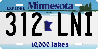 MN license plate 312LNI