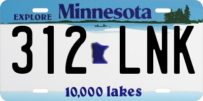 MN license plate 312LNK