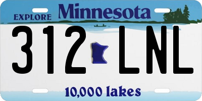 MN license plate 312LNL