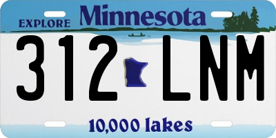 MN license plate 312LNM