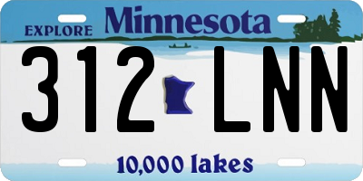 MN license plate 312LNN