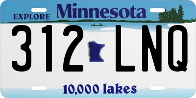 MN license plate 312LNQ