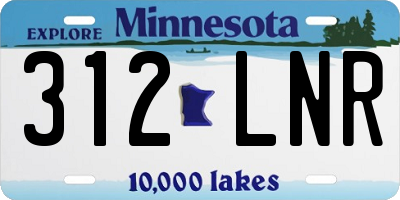 MN license plate 312LNR