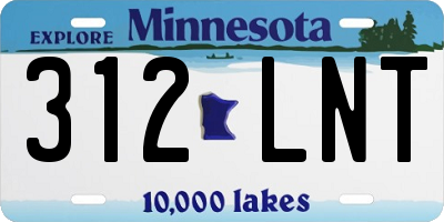 MN license plate 312LNT