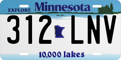 MN license plate 312LNV