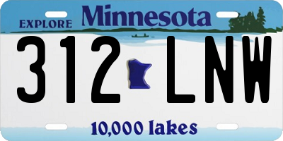 MN license plate 312LNW