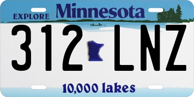 MN license plate 312LNZ