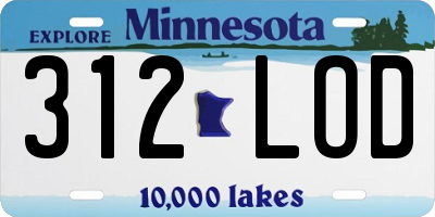 MN license plate 312LOD
