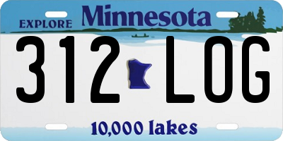 MN license plate 312LOG