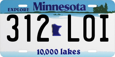 MN license plate 312LOI