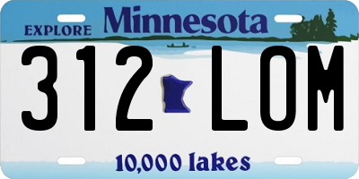 MN license plate 312LOM