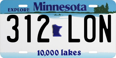 MN license plate 312LON