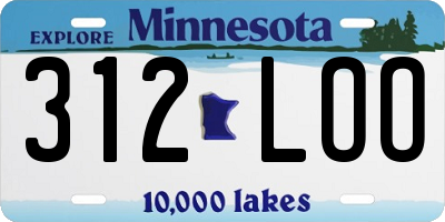 MN license plate 312LOO