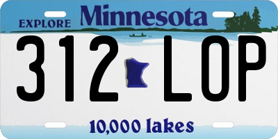 MN license plate 312LOP