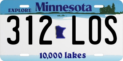 MN license plate 312LOS