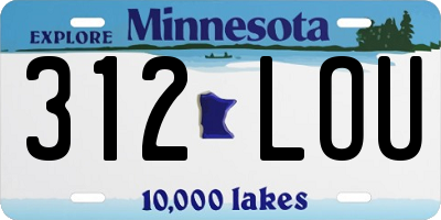 MN license plate 312LOU