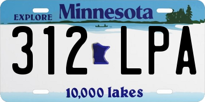 MN license plate 312LPA
