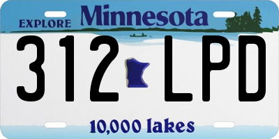 MN license plate 312LPD