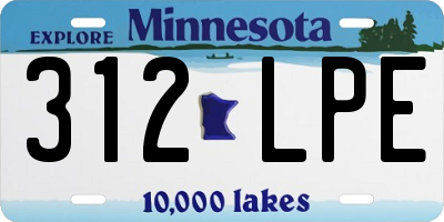 MN license plate 312LPE