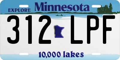 MN license plate 312LPF