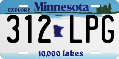 MN license plate 312LPG