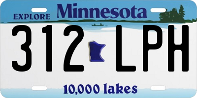 MN license plate 312LPH