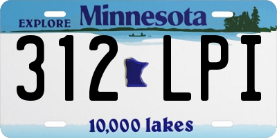 MN license plate 312LPI