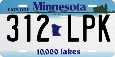 MN license plate 312LPK