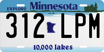 MN license plate 312LPM