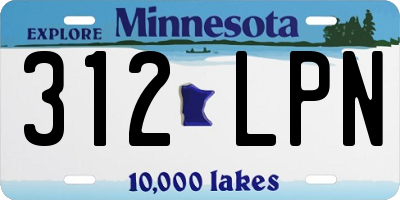 MN license plate 312LPN
